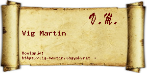 Vig Martin névjegykártya