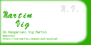 martin vig business card